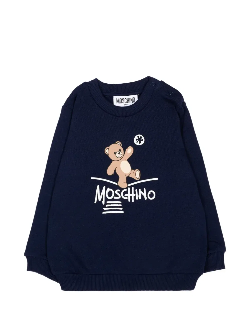 Свитер с принтом мишки Тедди Moschino Kids, черный
