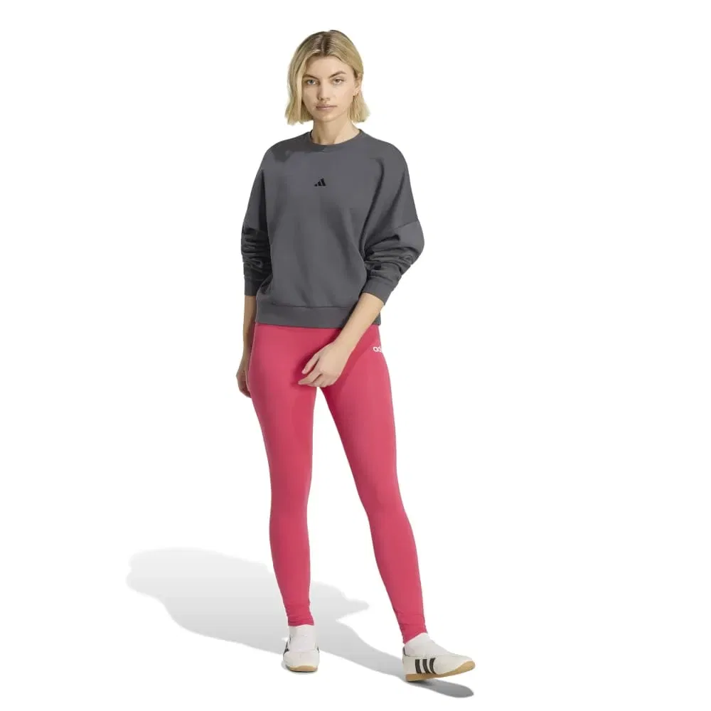 Леггинсы хлопковые Adidas Essentials Linear, розовый — фото 4