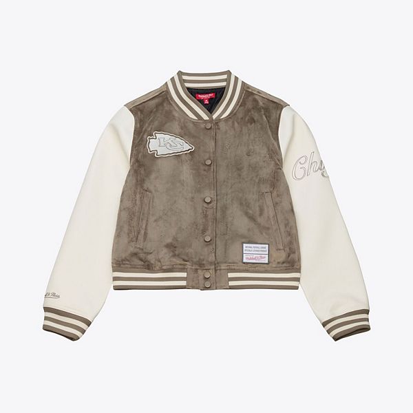 

Женская бежевая куртка-варенка Kansas City Chiefs на молнии Mitchell & Ness