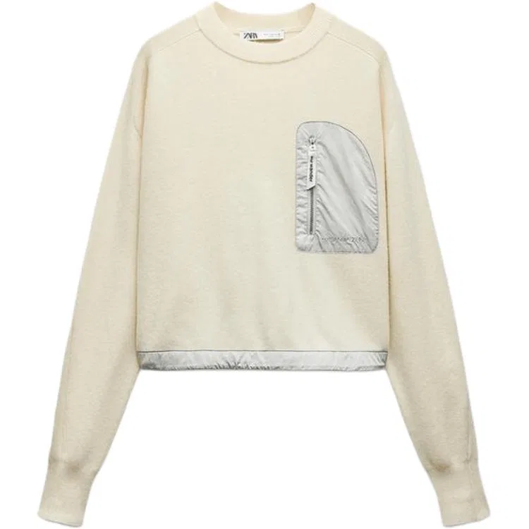 Женская толстовка с длинным рукавом x And Wander SS25, ZARA, White