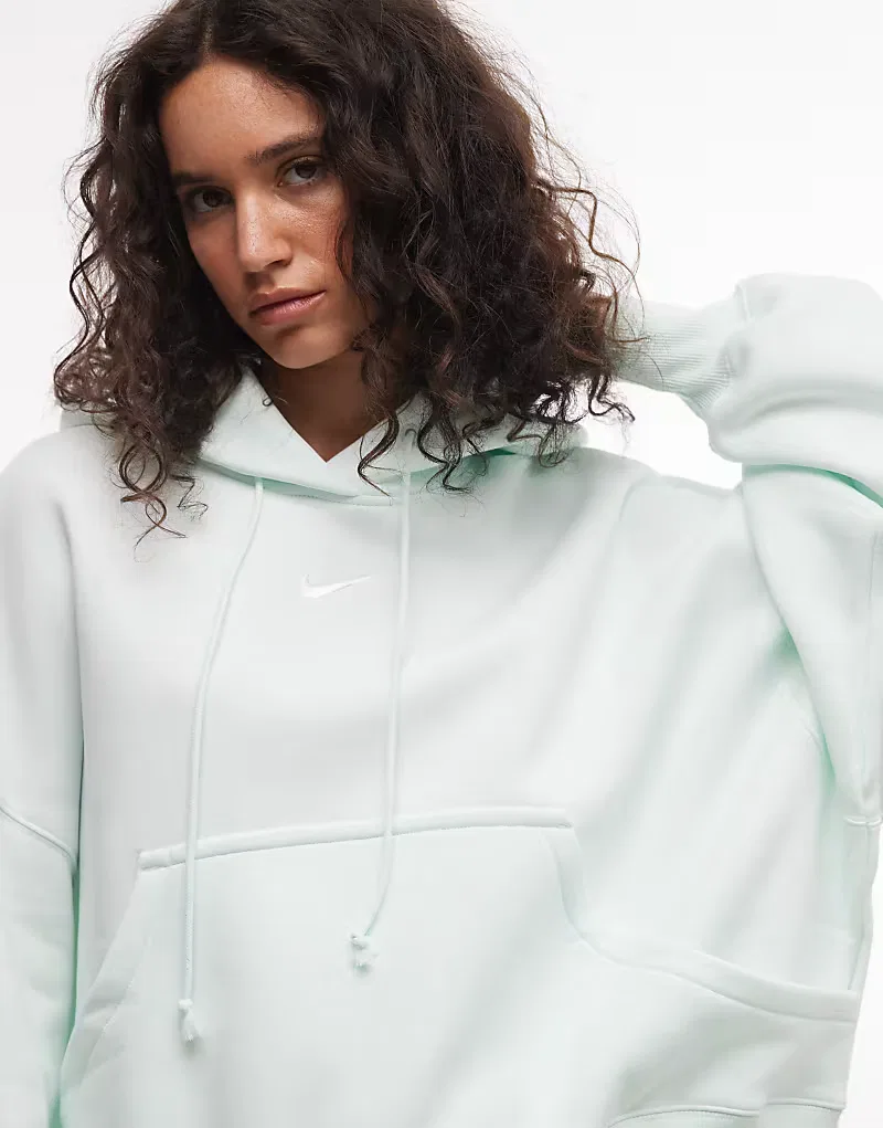 Толстовка Nike Phoenix Fleece оверсайз светло-зеленый — фото 2