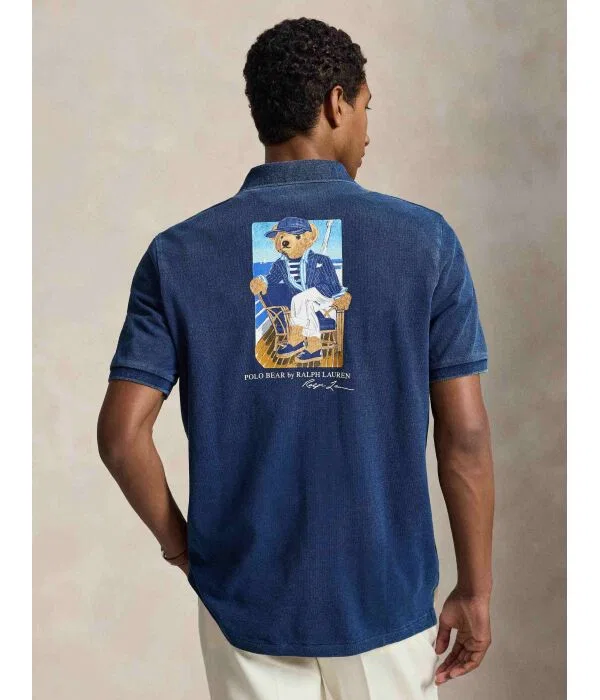 Мужское поло классического кроя Polo Ralph Lauren, Blu Marino — фото 3