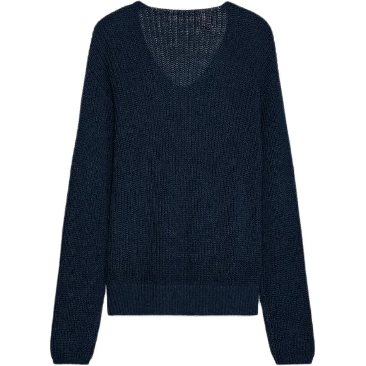 Мужской свитер с V-образным вырезом Sea Blue ZARA — фото 3