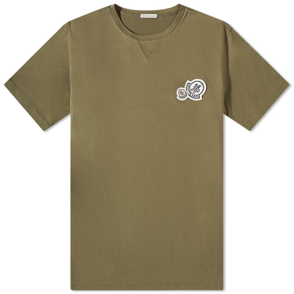 

Футболка Moncler Double Badge Tee, Коричневый, Футболка Moncler Double Badge Tee