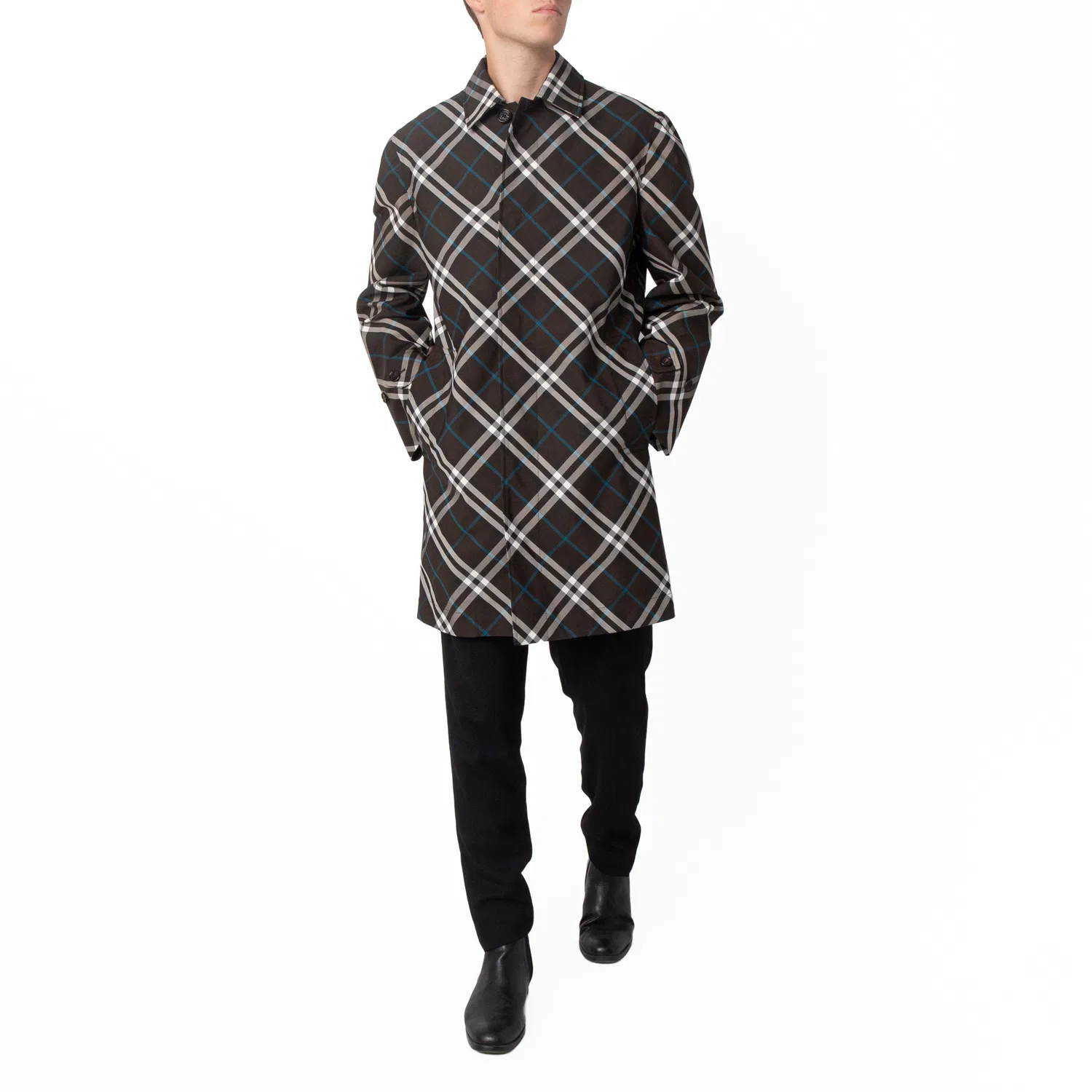 Пальто-автокуртка средней длины с клетчатым принтом Burberry, Snug Ip Check