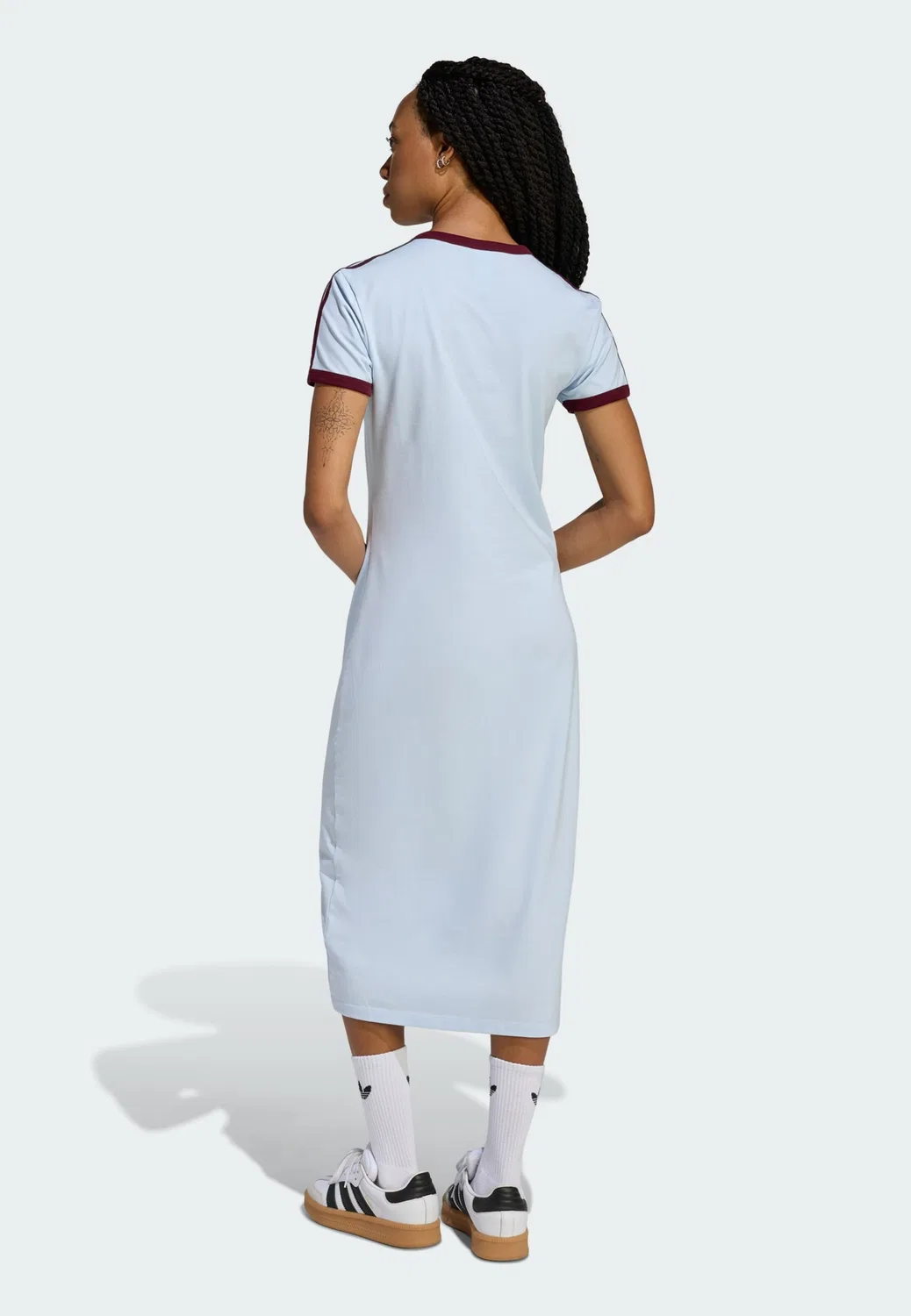 Платье Adidas Originals пастельно-голубого цвета — фото 3