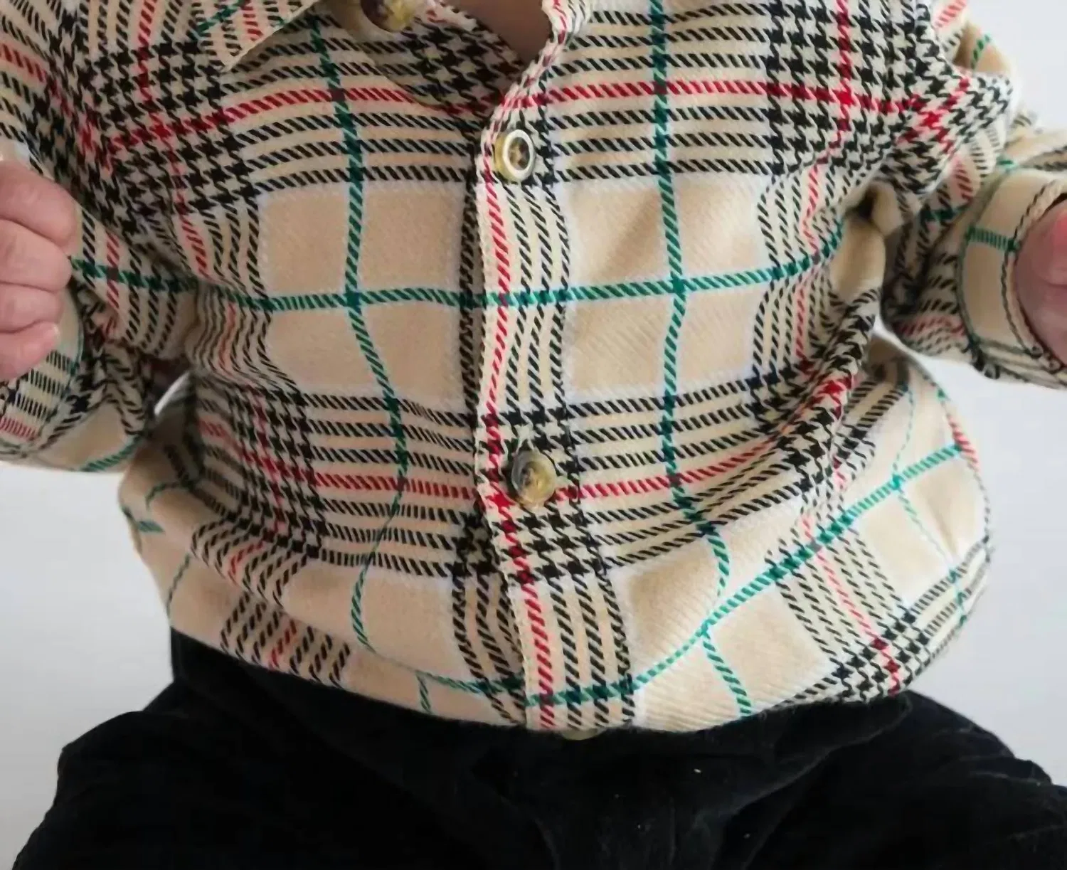 Детский боди-комбинезон с длинным рукавом на пуговицах Tannen Plaid RuffleButts, Tannen Plaid — фото 3
