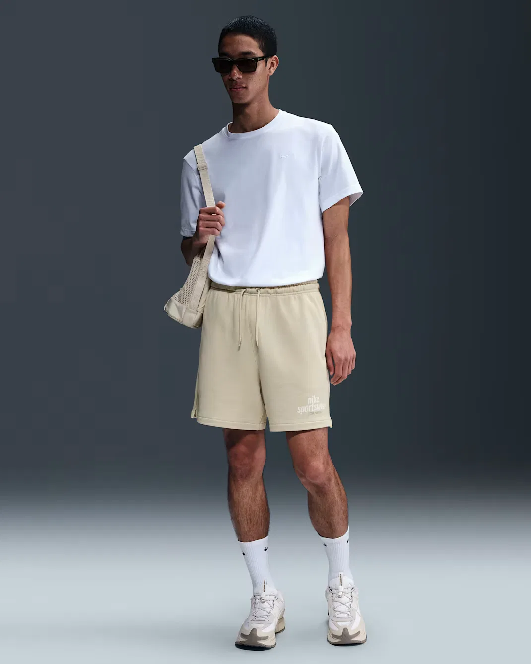 Мужские шорты из французской махровой ткани Nike Club, Light Khaki/Light Khaki/Sail