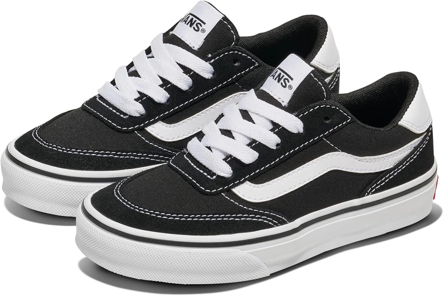 Детские кеды для девочек с длинным рукавом Brooklyn Vans, Suede/Canvas Black/White — фото 2