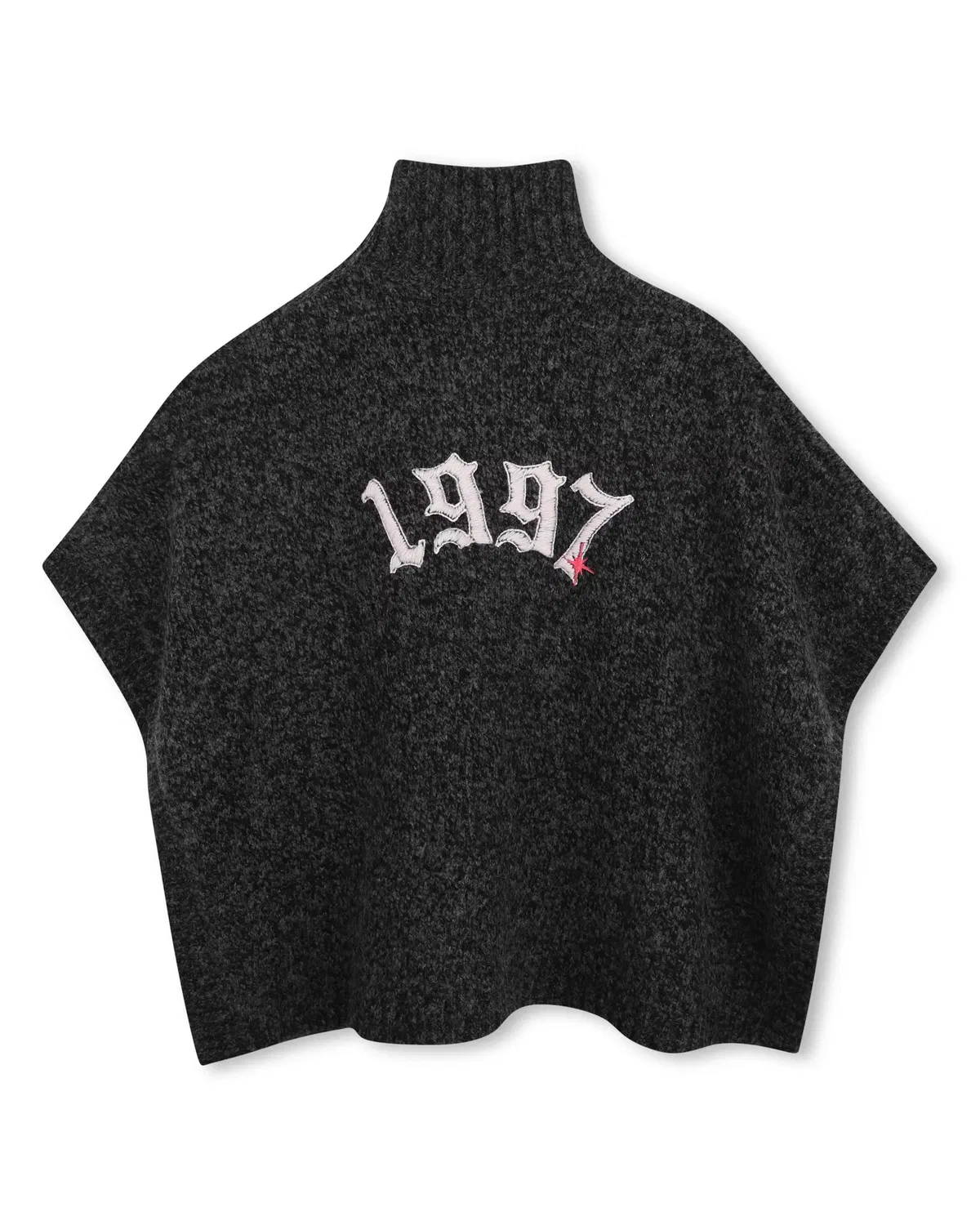 Детское пончо для девочек с вышивкой Zadig & Voltaire, Gris Oscuro — фото 3