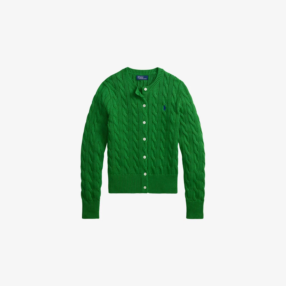 Хлопковый кардиган с длинными рукавами и вышитым логотипом Polo Ralph Lauren, зеленый
