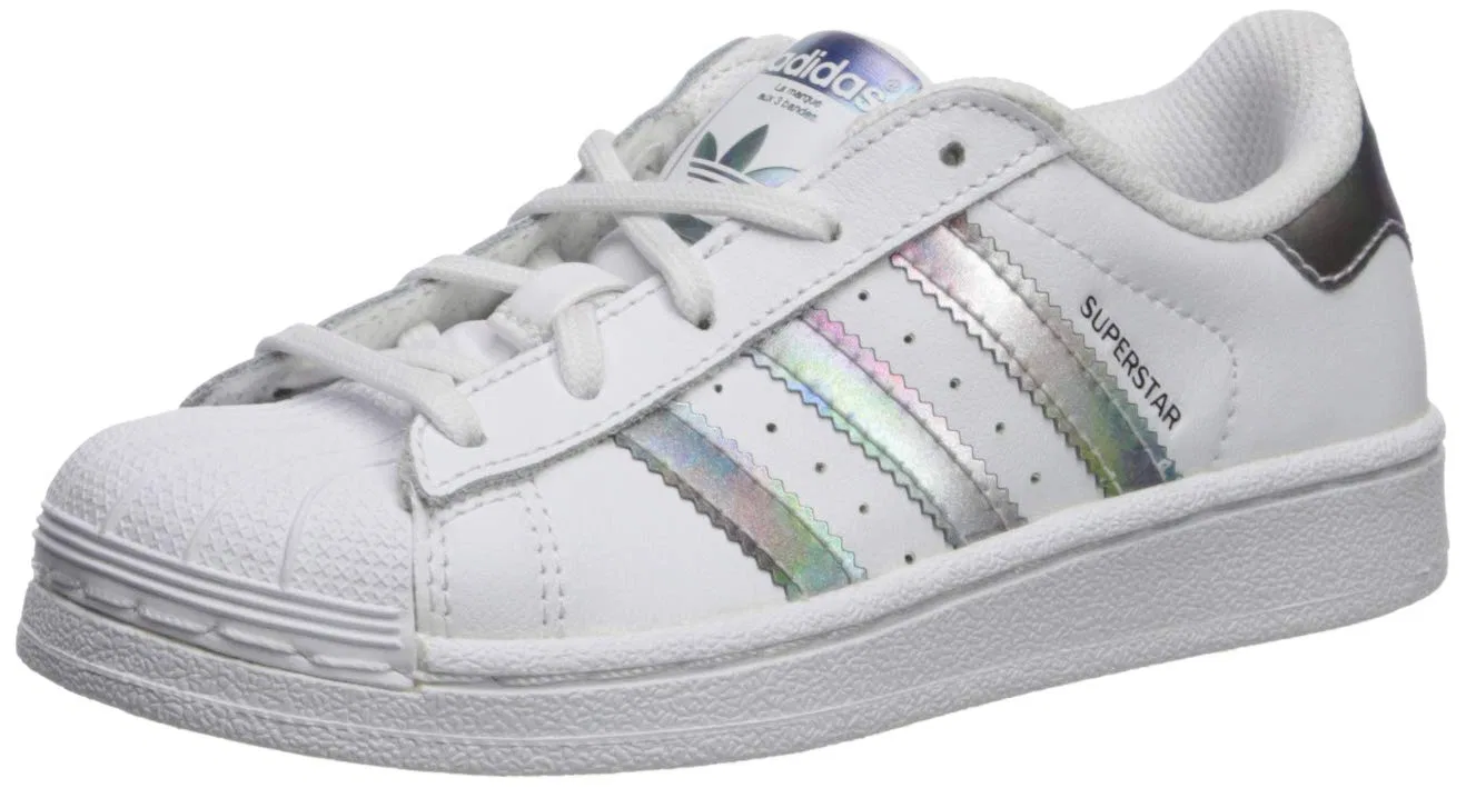 Детские кроссовки для мальчиков с закрытой шнуровкой Superstar C Adidas Originals, Or Blanc Métallisé