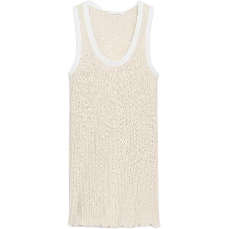 Женская майка с круглым вырезом ZARA, Beige