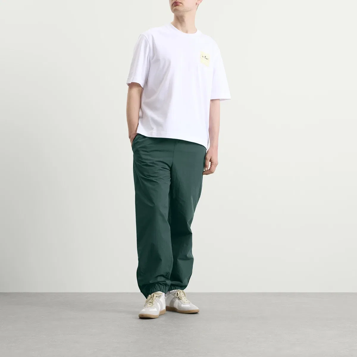 Штаны спортивные Adc cotton nylon trackpants Ami Paris, Vert Sapin — фото 4