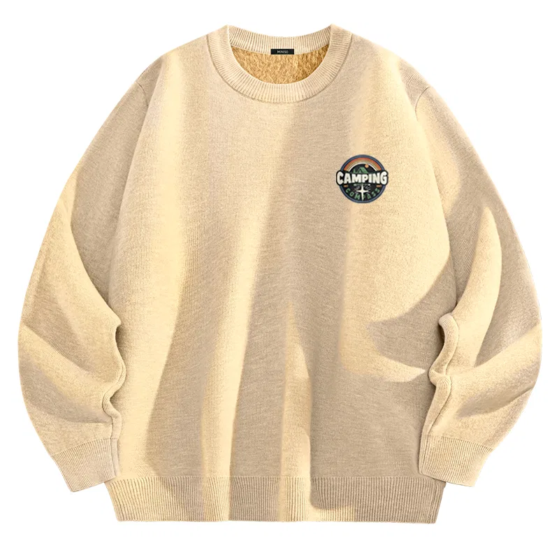 Детский свитер с принтом MINISO, Khaki B Camping Starlight Chest Logo
