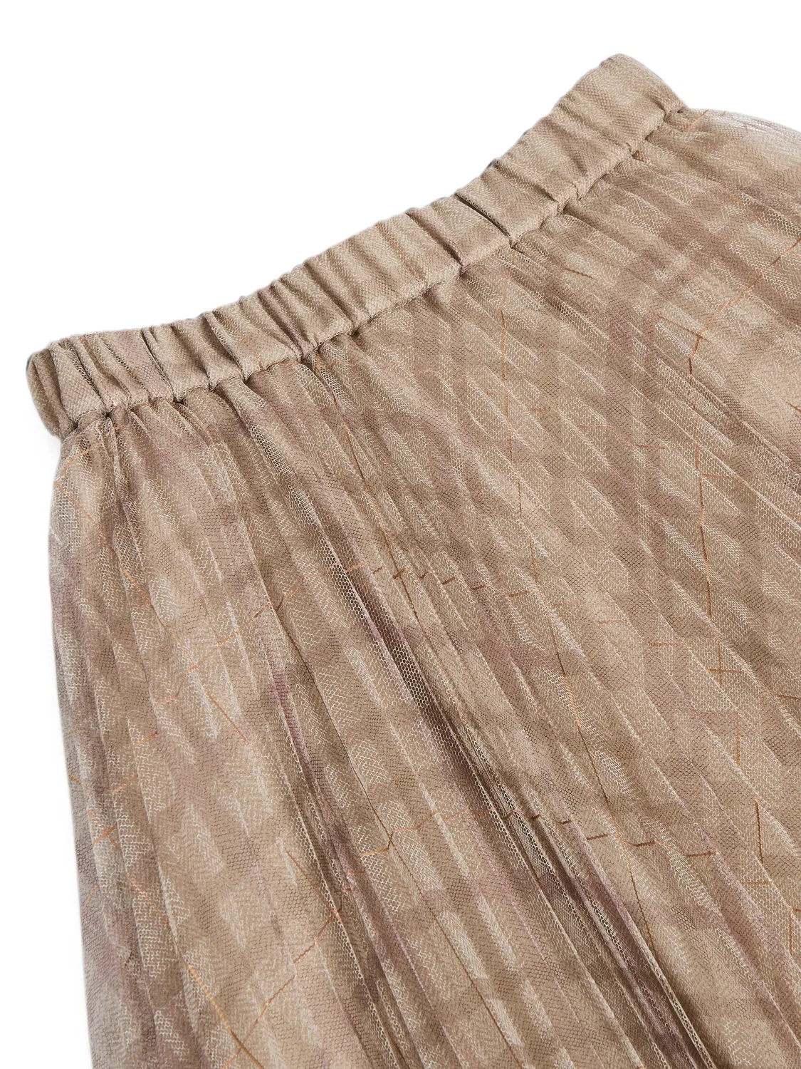 Пышная юбка в клетку Brunello Cucinelli Kids, нейтральные цвета — фото 3