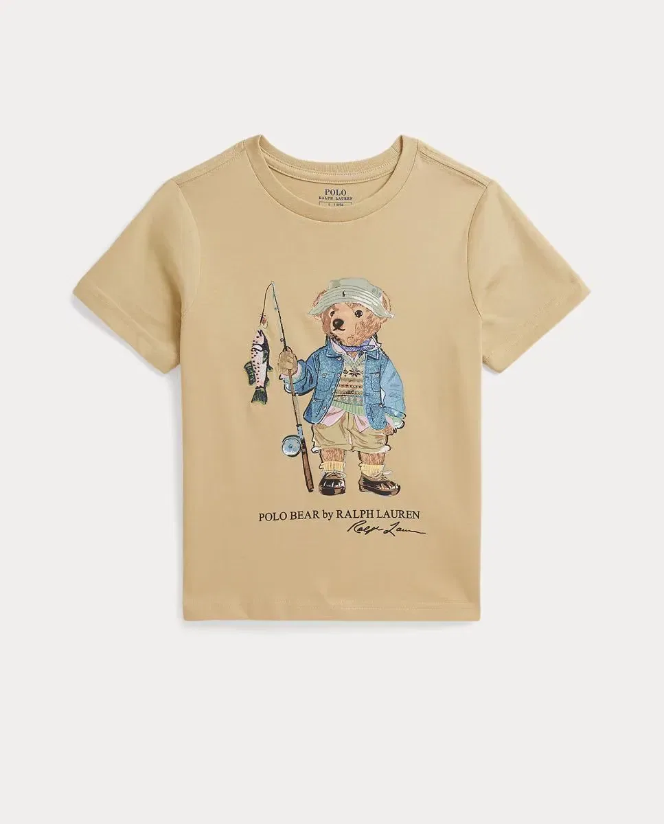 Детская футболка для мальчиков хлопковая Polo Bear Polo Ralph Lauren, Crema — фото 4