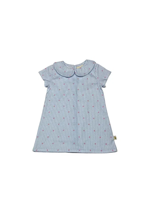 Детское платье для девочек с коротким рукавом в полоску Milk & Muffin, Baby Collar Baby Collar — фото 2
