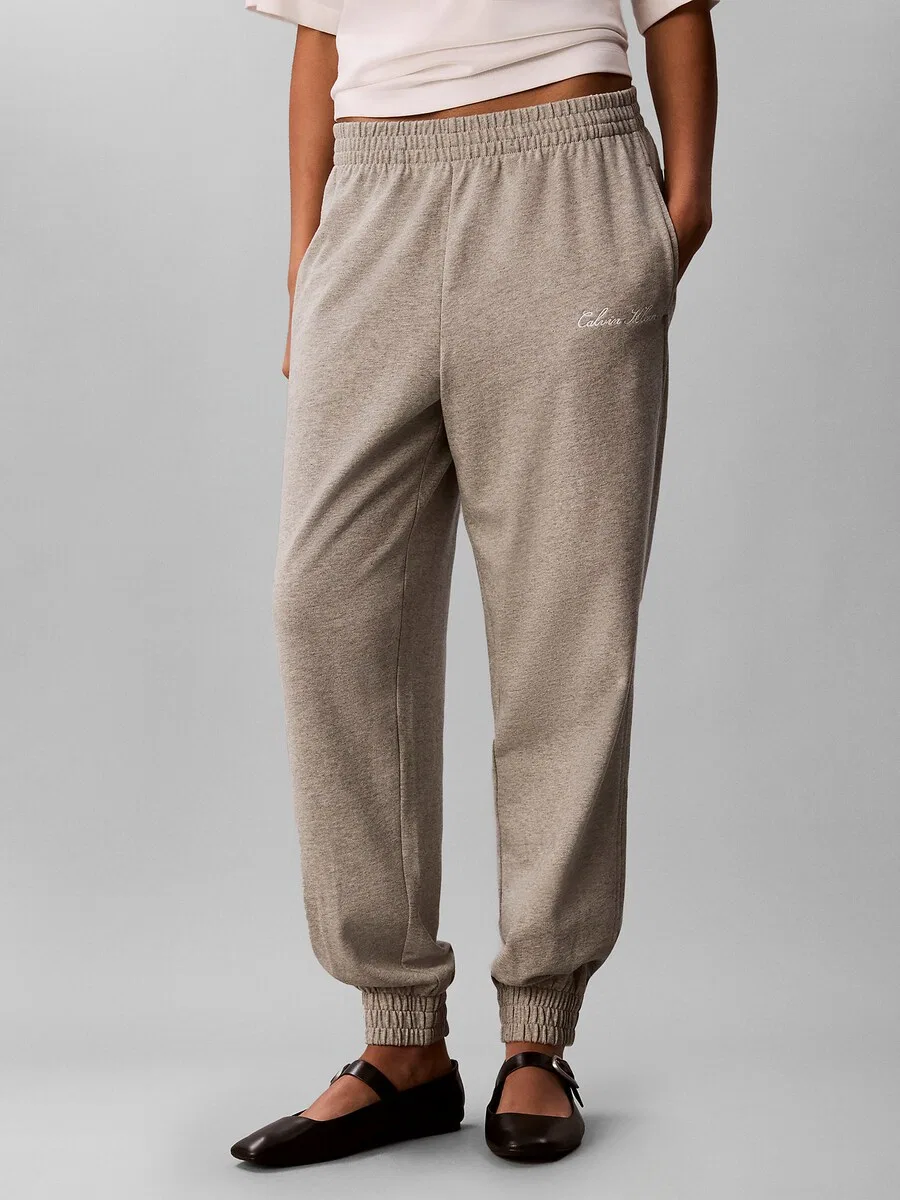Зауженные брюки Calvin Klein со складками спереди, серые — фото 4