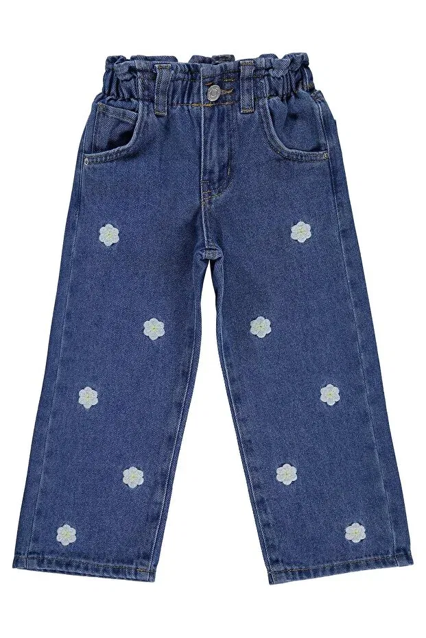 Детские брюки для девочек с вышивкой Daisy embroidered pants Civil Girls, Blue