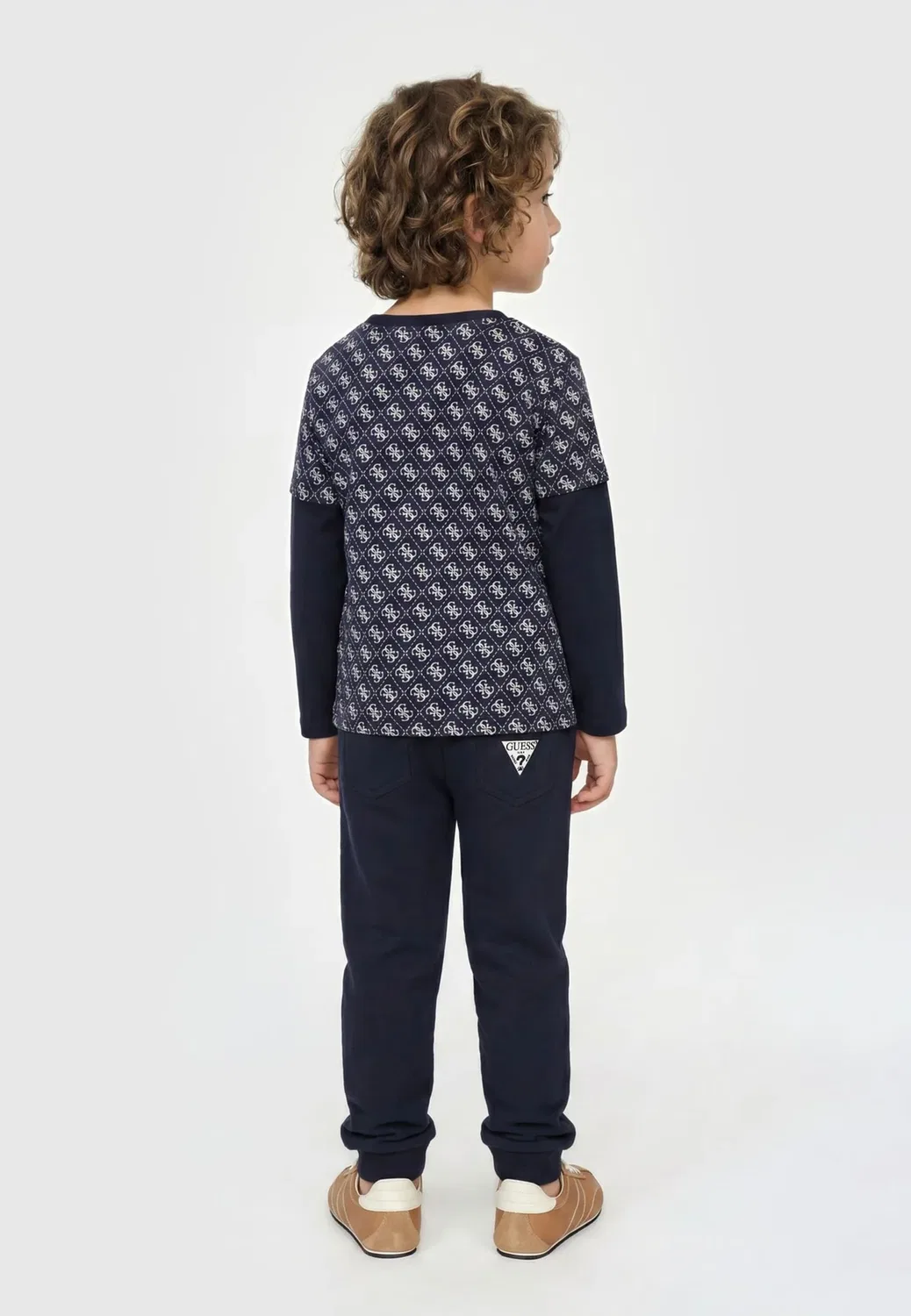 Футболка и комплект чулков - брюки спортивного костюма Guess, Mehrfarbig Grundton Blau — фото 2