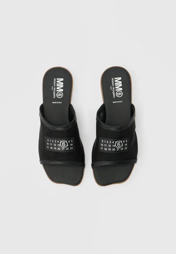Мюли с принтом Mm6 Maison Margiela Black, черный — фото 4