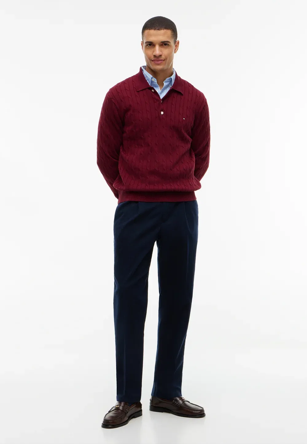 Однотонные брюки-брюки с начесом Tommy Hilfiger, Navy Blue — фото 2