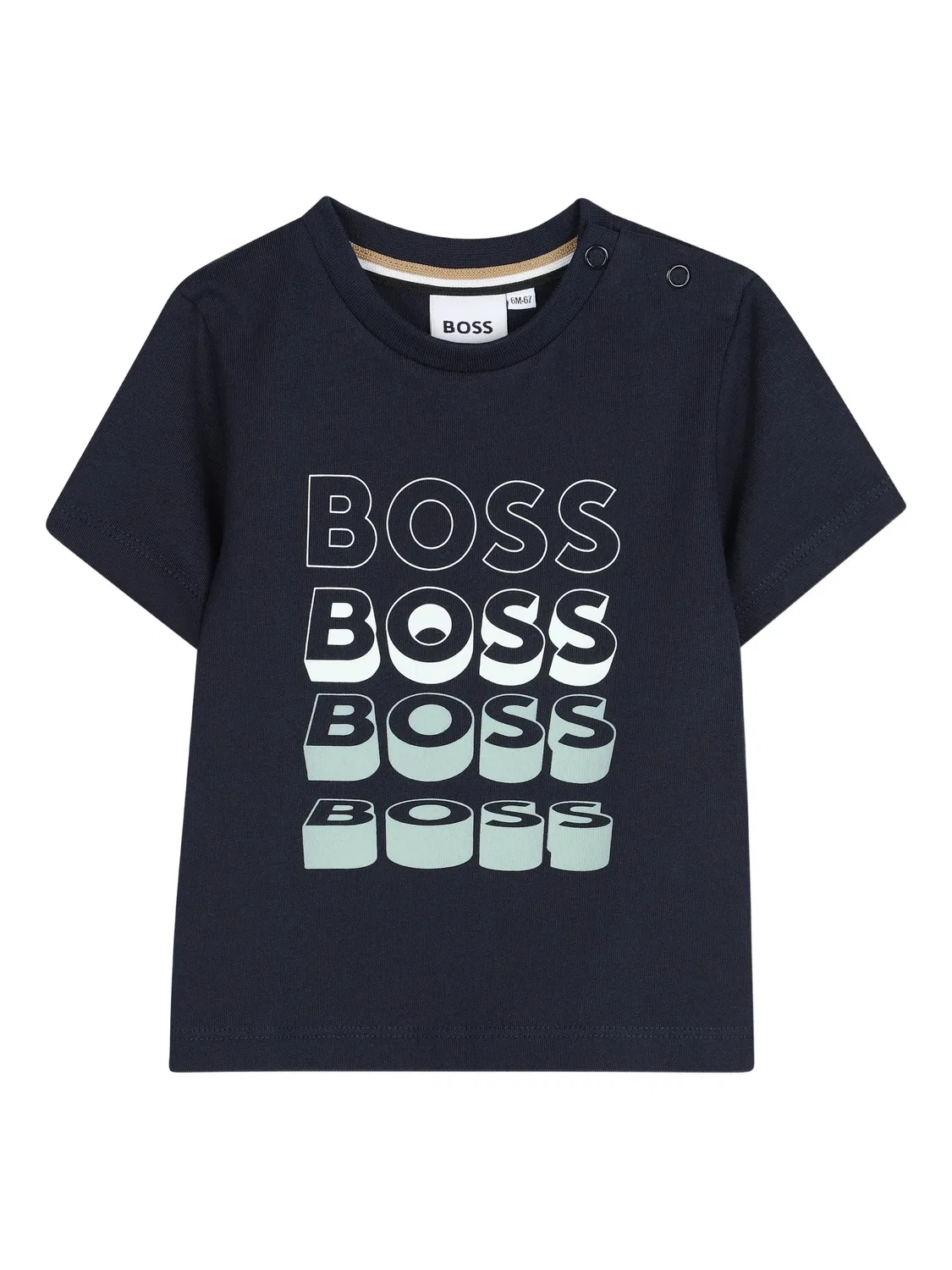Футболка с коротким рукавом и круглым вырезом BOSS, синий