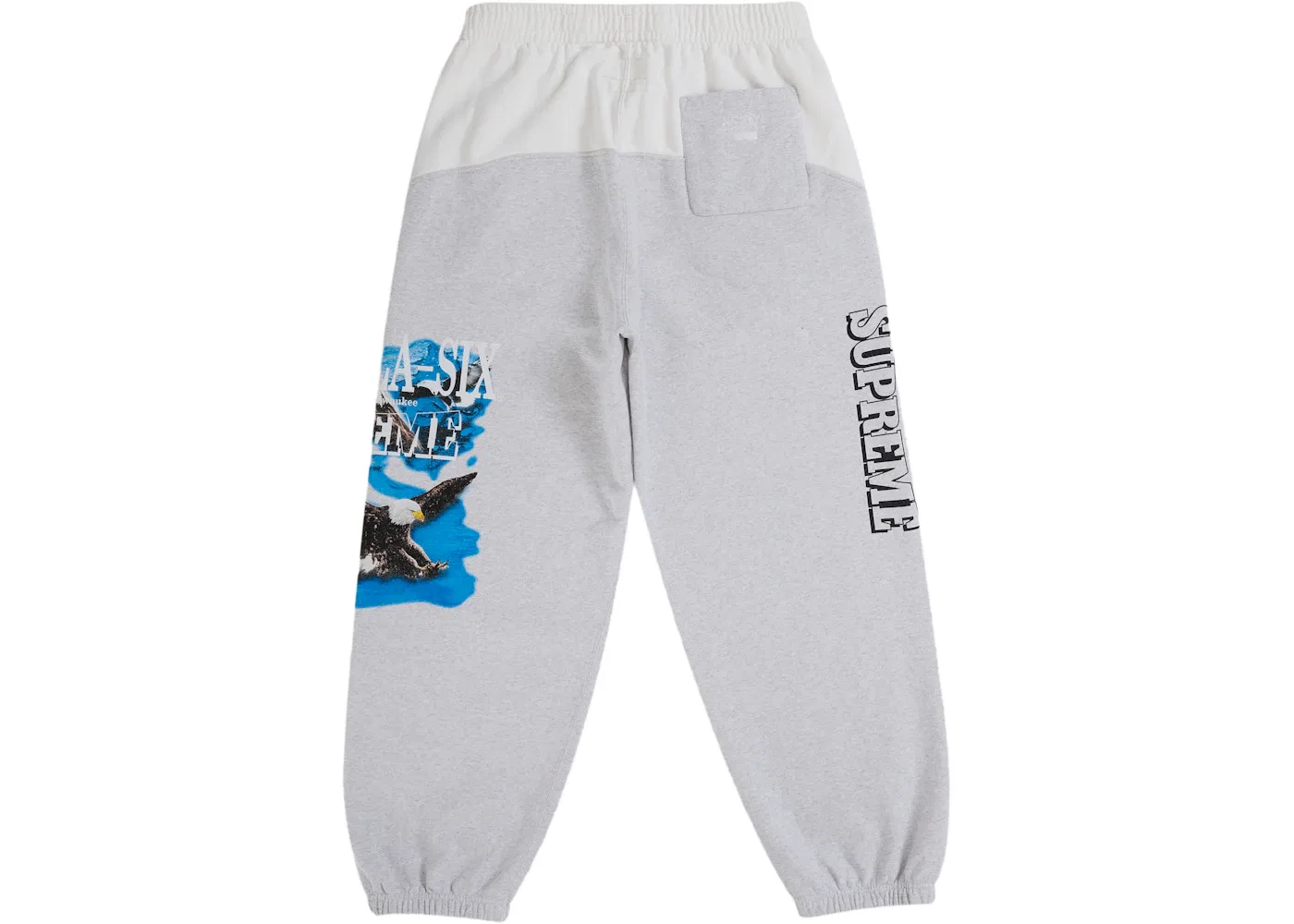 Мужские спортивные штаны с принтом Eagle Supreme MM6 Maison Margiela, White — фото 4