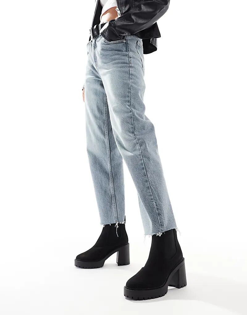 Женские ботинки челси ASOS DESIGN Elma на каблуке, черный — фото 2