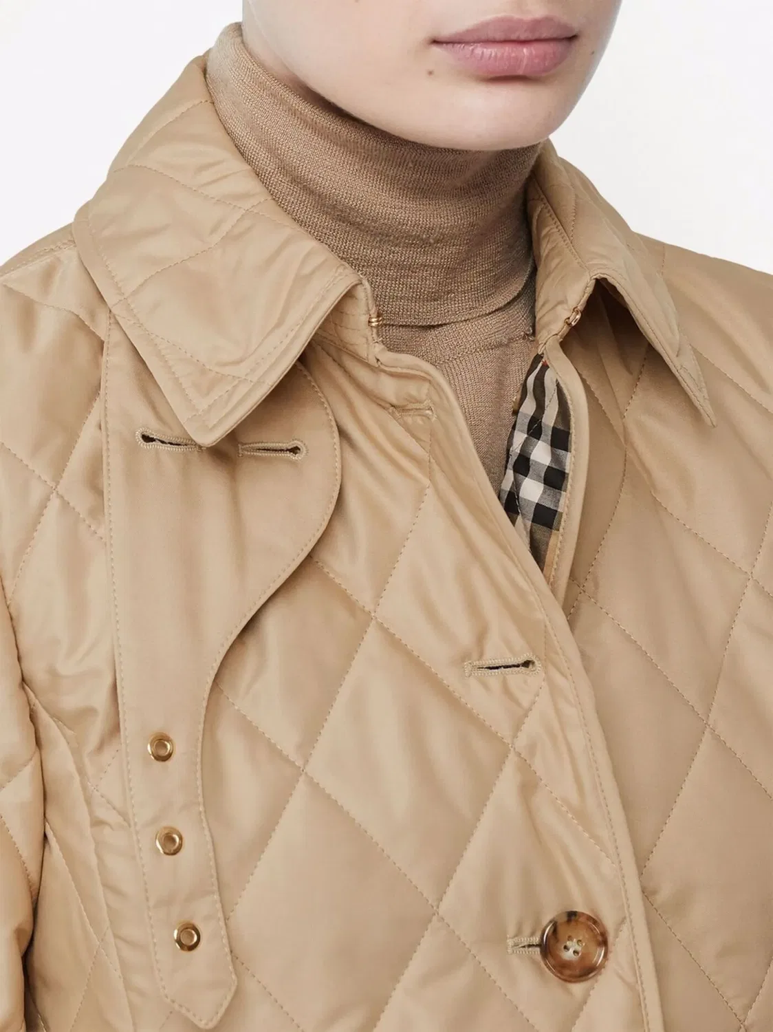 Куртка с ромбовидной стежкой Burberry, бежевый — фото 4