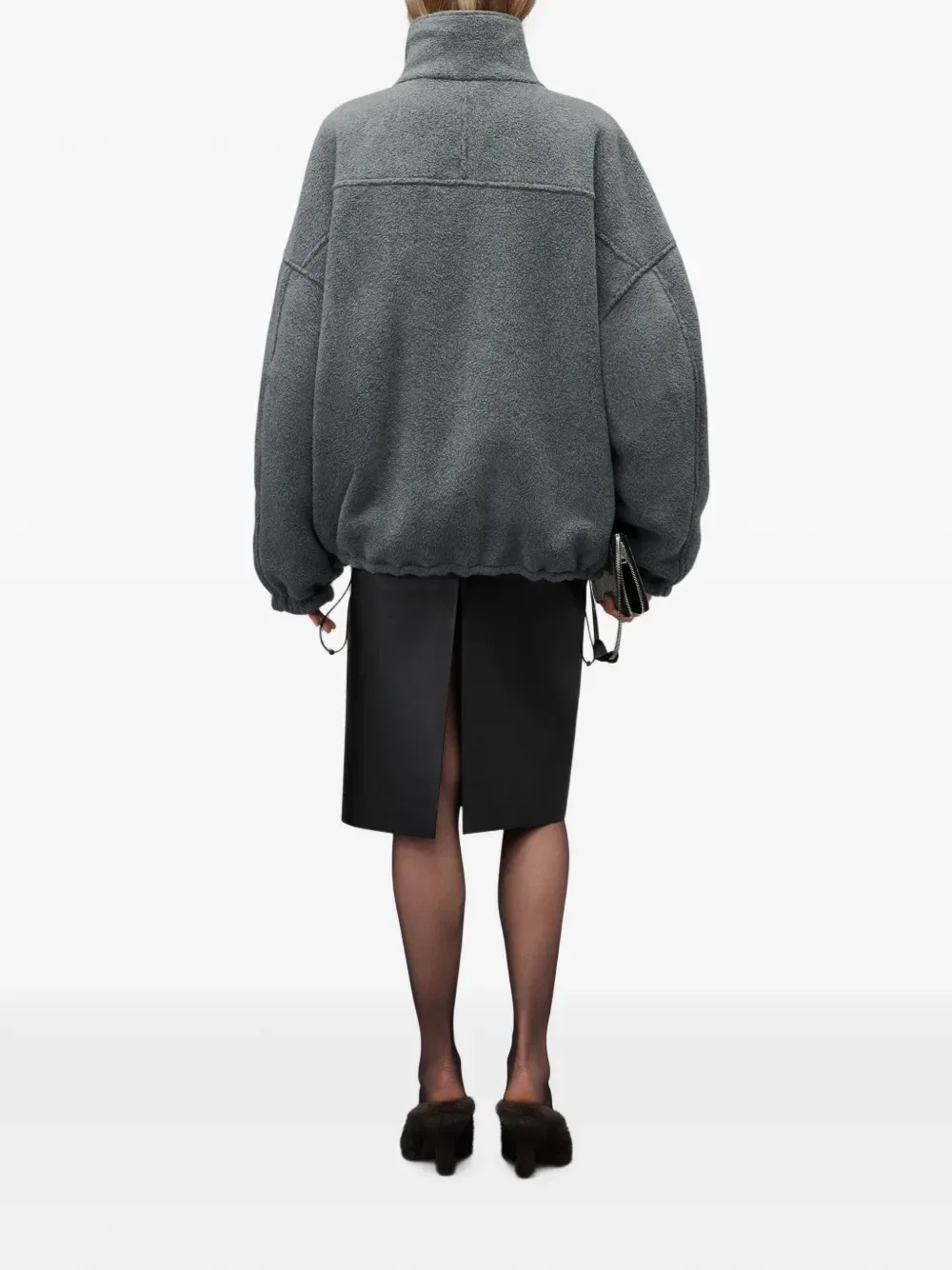 Двусторонняя спортивная куртка с воротником-воронкой Alexander Wang, серый — фото 3