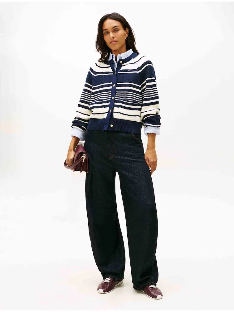 Кардиган хлопковый стеганый TOMMY HILFIGER, Navy — фото 3