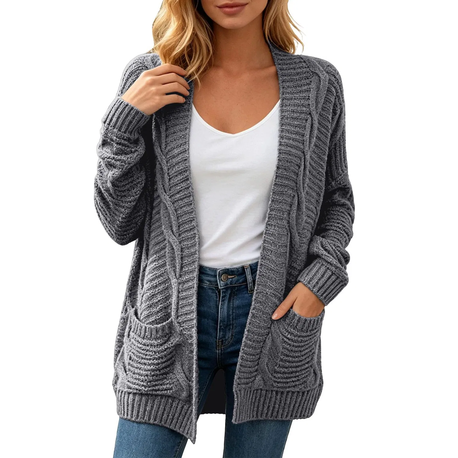 Женский кардиган с дизайном Cordoncino, Grey