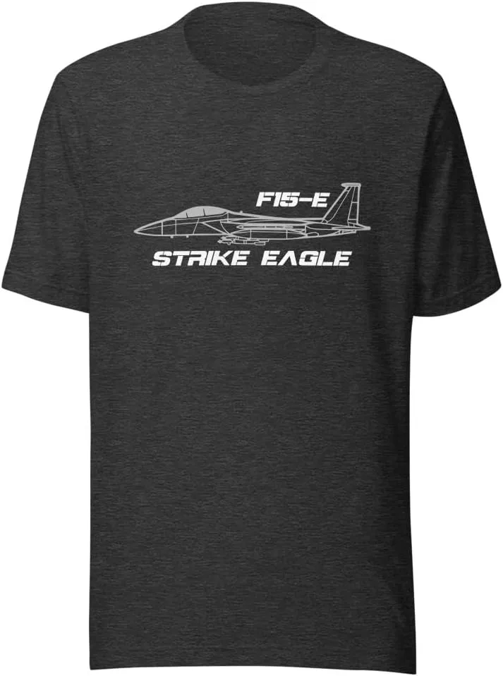 Мужская футболка с принтом F-15E Strike Eagle, Dark Grey Heather