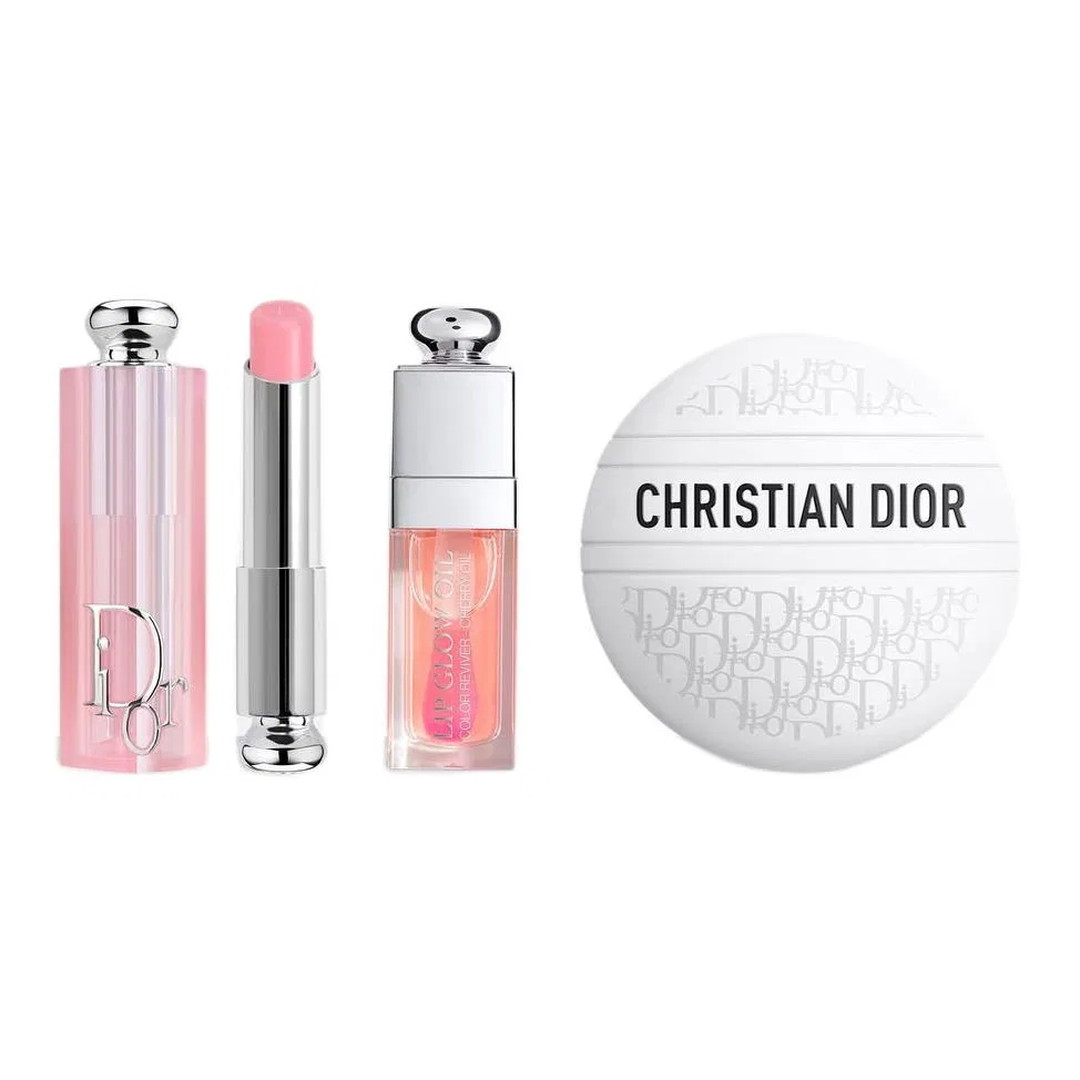 Женский набор для ухода за кожей с кремом и блеском для губ, DIOR, Pink
