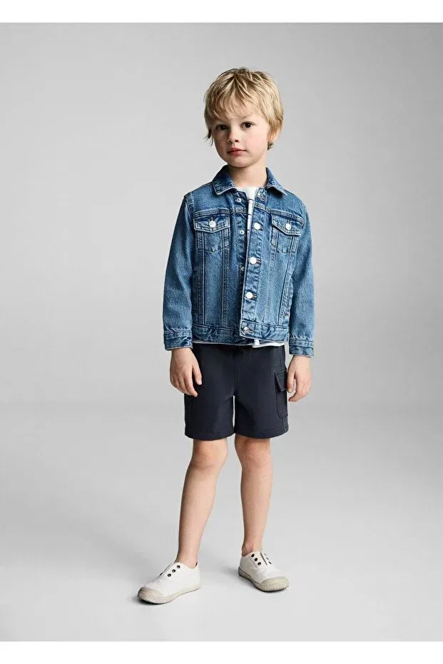 Детское пальто для девочек джинсовое Mango Baby, Dull Blue — фото 2