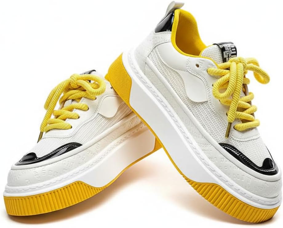 

Модные мужские кроссовки на платформе, стильные черно-белые скейтерские туфли, обувь уличного стиля с массивной подошвой Zixcplaz