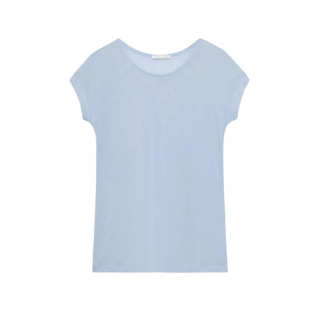 Женский свитер с круглым вырезом Light Blue ZARA, Голубой