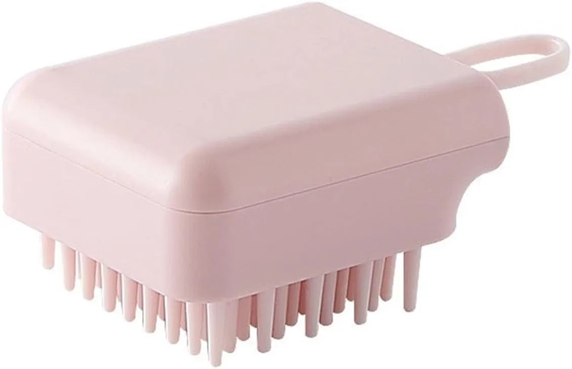 Щетка для душа, массажная для кожи головы, ETUELNOPT, 6.5x4 см, Light Pink