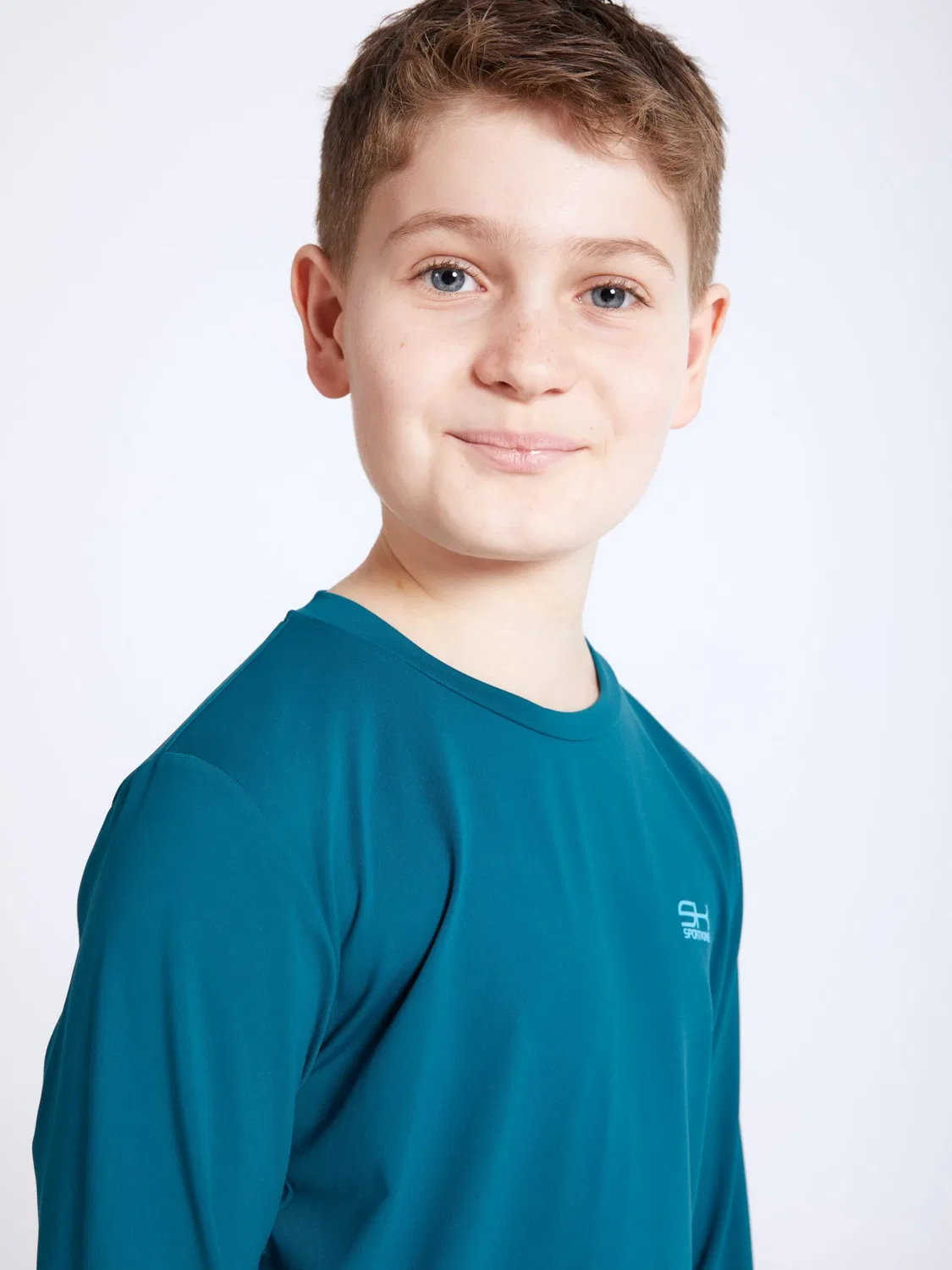 Спортивная футболка Sportkind Performance Shirt с круглым вырезом и длинными рукавами, цвет Петровый — фото 2