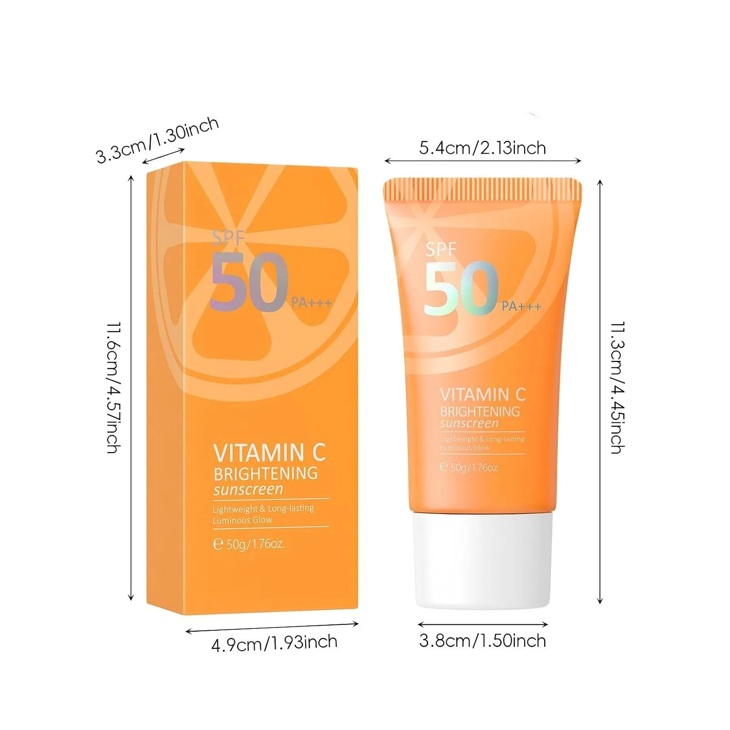 Солнцезащитный крем для лица с витамином C, SPF 50, легкий, 72 г, Orange Generic — фото 4