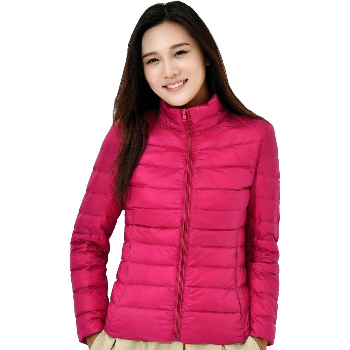

Пуховик Mangadua Lightweight Packable Stand Collar Duck Down, ярко-розовый