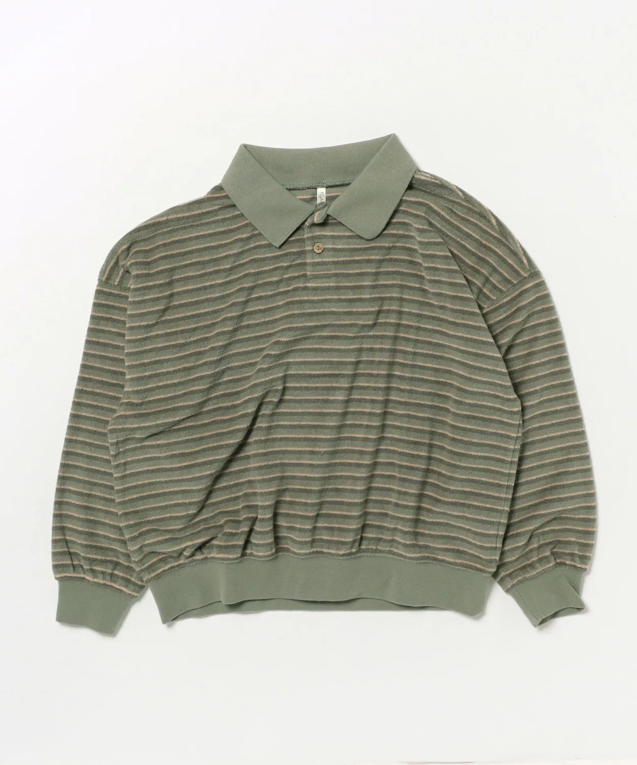 Детский свитшот с воротником с длинным рукавомRetro Stripe Rylee + Cru, Green