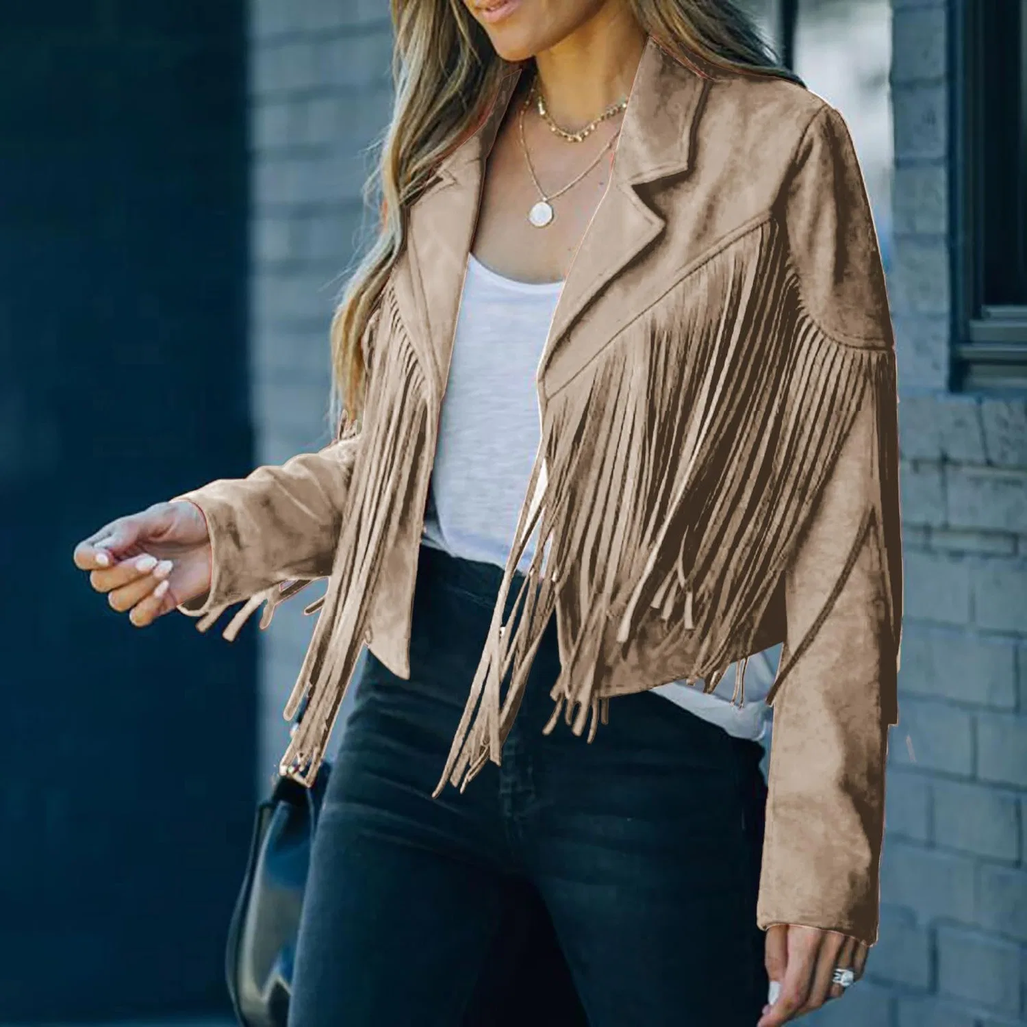 Женская куртка из искусственной кожи с принтом Locomotive Leather Classic Charming Street Clothing, marrone — фото 4