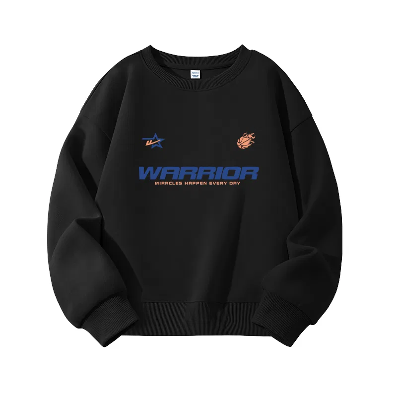 Детский свитшот с круглым вырезом Gray/H Basketball Blue Text WARRIOR — фото 3