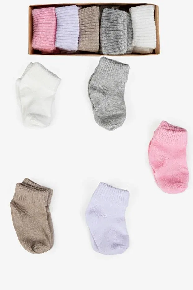 Детские носки для новорожденных хлопковые набор 5 пар Baby Shez, Pink