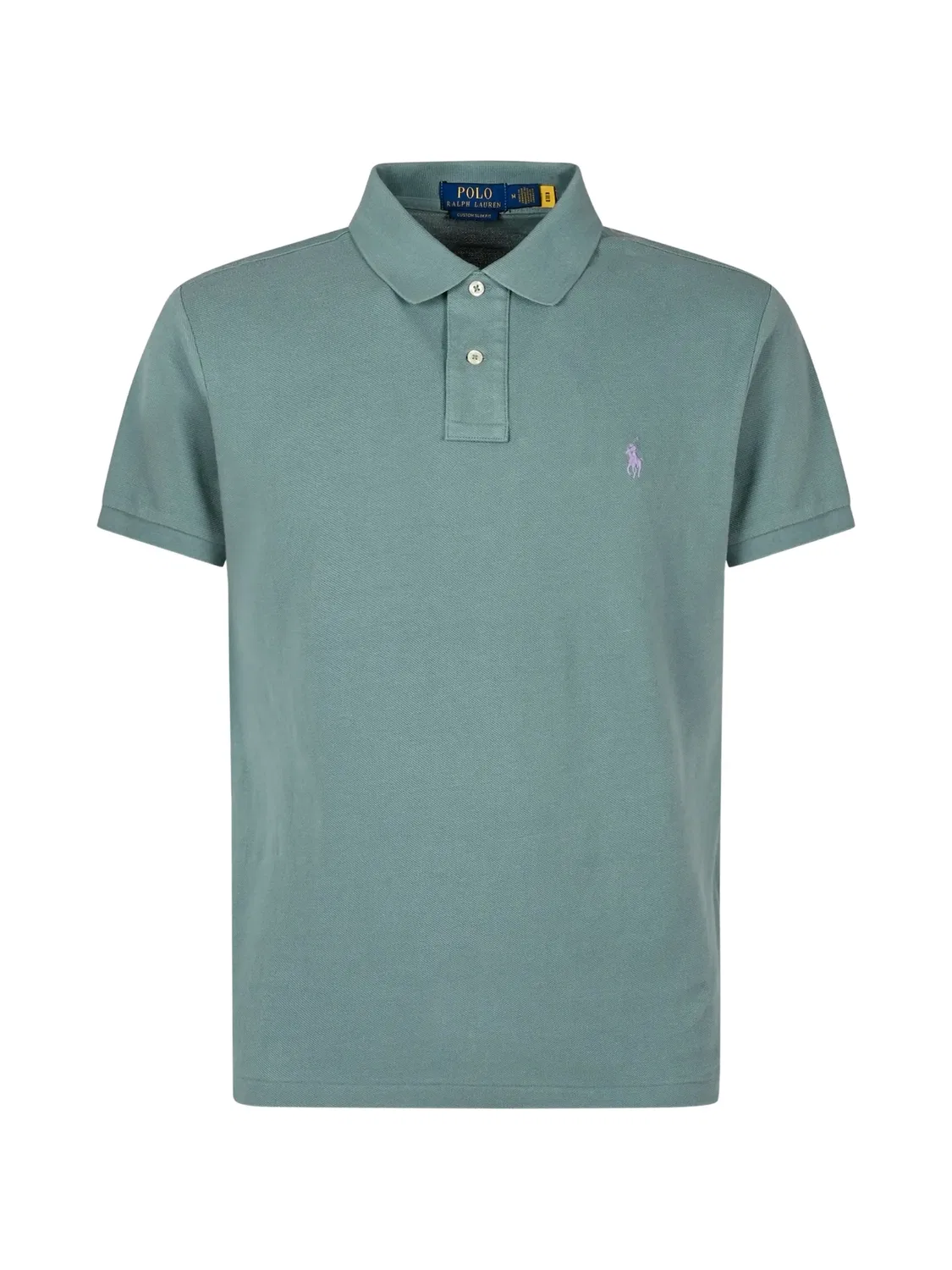 Рубашка поло Custom Slim Fit из хлопка Polo Ralph Lauren, зеленый