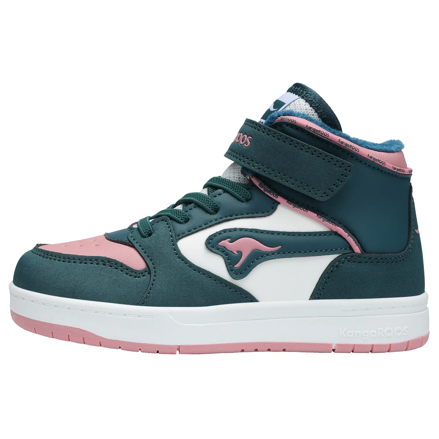 Детские кроссовки на липучке K-CP RIM MID EV KangaROOS, Dark Moss/Dusty Rose