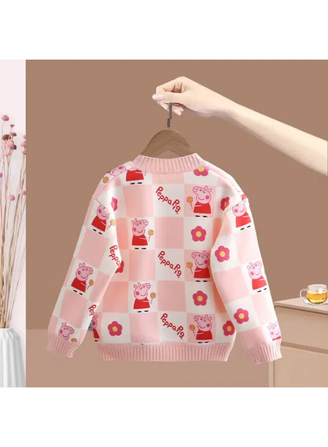 Кардиган детский утепленный с флисовой подкладкой Peppa Pig, розовый — фото 4